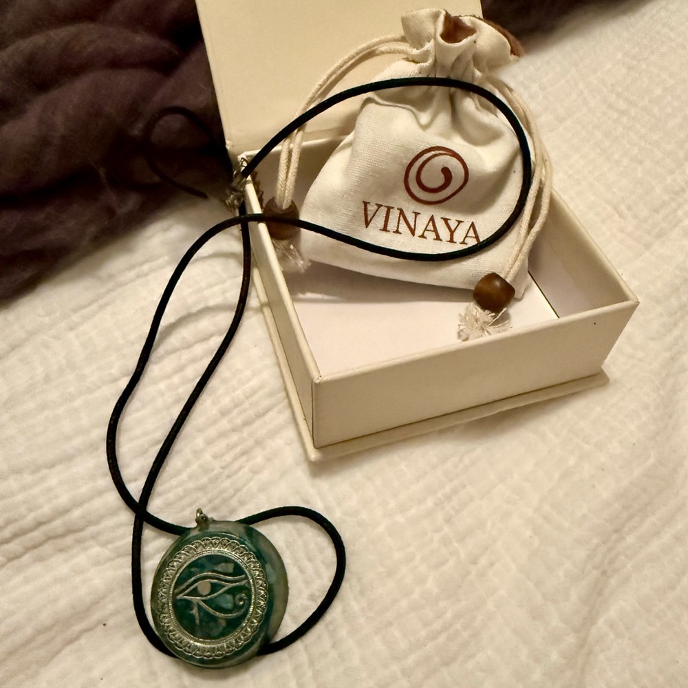 Vinaya Green organite  evil eye Pendant Necklace